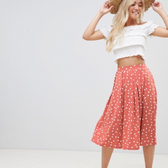 ASOS Dresses & Skirts - Midi Skirt in Polka Dot Size XS